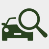 an icon of a car with a magnifying glass next to it